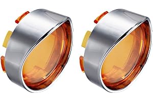 NTHREEAUTO Turn Signal Visors Lights Lens Covers Compatible with Harley Dyna Fatboy Softail Road Glide(Qty:2, Amber)
