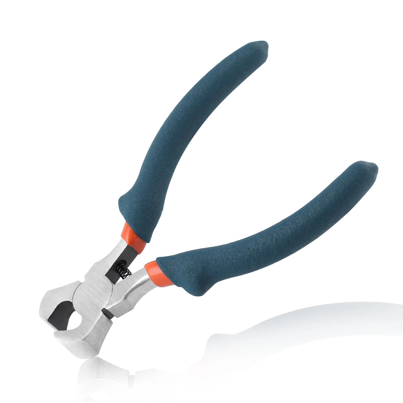 LEONTOOL Mini End Cutting Pliers 4 Inches End Nipper Pliers Convex Shoulder Grip Nail Puller Nail Remover Tool End Cutters End Snips for Staple Removal Wooden Wick Trimming Nails Pulling