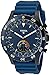 Fossil Hybrid Smartwatch Crewmaster Stainless Steel and Silicone, Black Blue FTW1125