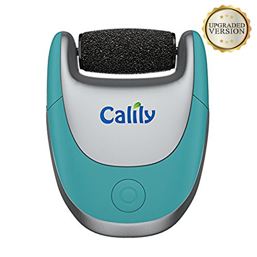 Calily Electric Callus Remover - Rechargeable and Includes a Travel Pouch – Double Rollers – Fine & Coarse / High-Performance Pedicure Tool; Removes Hard Skin & Calluses Fast & Painlessly [UPGRADED]