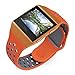 Fitbit Ionic Band, UMTELE Two-toned Perforated Replacement Strap Breathable Accessory Wristband with Quick Lock&Release Buckle for Fitbit Ionic Smart Watch, Small, Orange/Grey