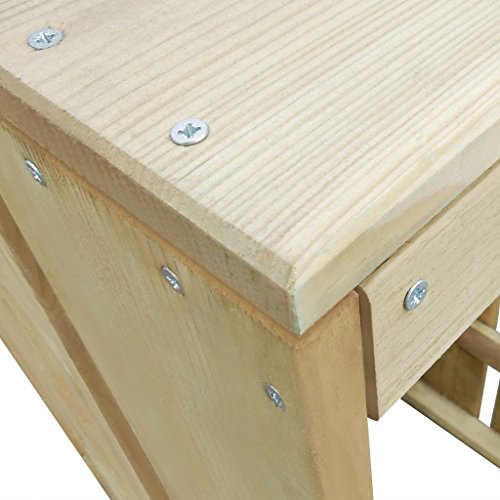mewmewcat 5-TLG. Gartenbar Barset für den Garten Kiefernholz Imprägniert Tischmaße: 75 x 75 x 110 cm Hockermaße: 40 x 30… – Bild 5
