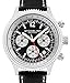 Stuhrling Original Mens Dress Watch - Chronograph Wrist Watch with Tachymeter 24-Hour Subdial (Black-Silver)