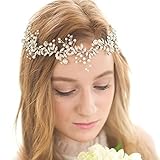 FAYBOX Handmade Crystal Rhinestones Wedding Head Band Bridal Hair Accessorie Headpieces Silver-tone