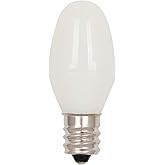 Westinghouse 5283000 0.4 Watt (4 Watt Equivalent) C7 Frosted Filament LED Light Bulb, Candelabra Base, 2 Pack