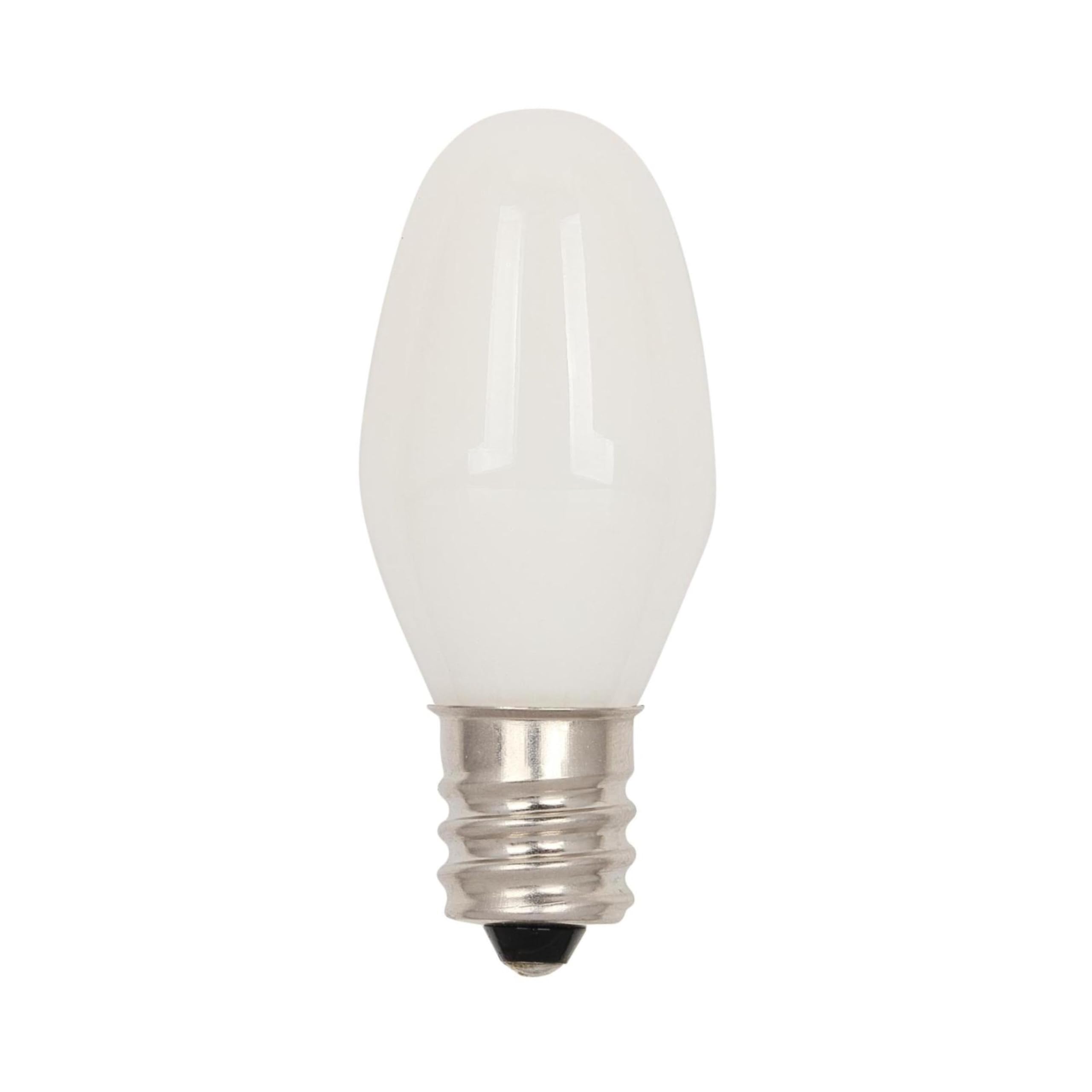 Photo 1 of Westinghouse 5283000 0.4 Watt (4 Watt Equivalent) C7 Frosted Filament LED Light Bulb, Candelabra Base, 2 Pack