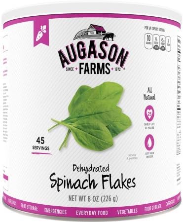 Augason Farms Dehydrated Spinach Flakes 8 oz