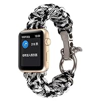 Peize New Sports Nylon Rope Survival Bracelet Watch Band for Apple Watch Series 3 50MM