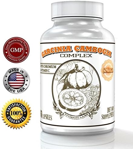 Best Garcinia Cambogia Extract Pure Fat Burner Weight Loss Supplement Plus Appetite Suppression - With Chromium &amp; Vitamin C - Great On Belly Fat - 100% Satisfaction