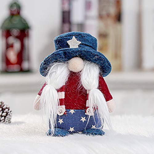Gerbreif Easter Patriotic Gnome Cute Plush Election Decoration Living Room Desktop Decoration Fashion Gifts (D)