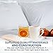 Deluxe Home Gel Fiber Pillow - Down Alternative Pillows with Cotton Cover - Ultra Plush with Hypoallergenic .9 Micro Denier Fill (Queen Size, Soft) Crafted in The USA (Dobby Stripe Cotton Cover)
