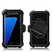 J.west Galaxy S7 Edge Case Hybrid Dual Layer Combo Holster Case Heavy Duty Rugged Protective Case with Built-in Rotating Kickstand Swivel Belt Clip Holster for S7 Edge (Black)