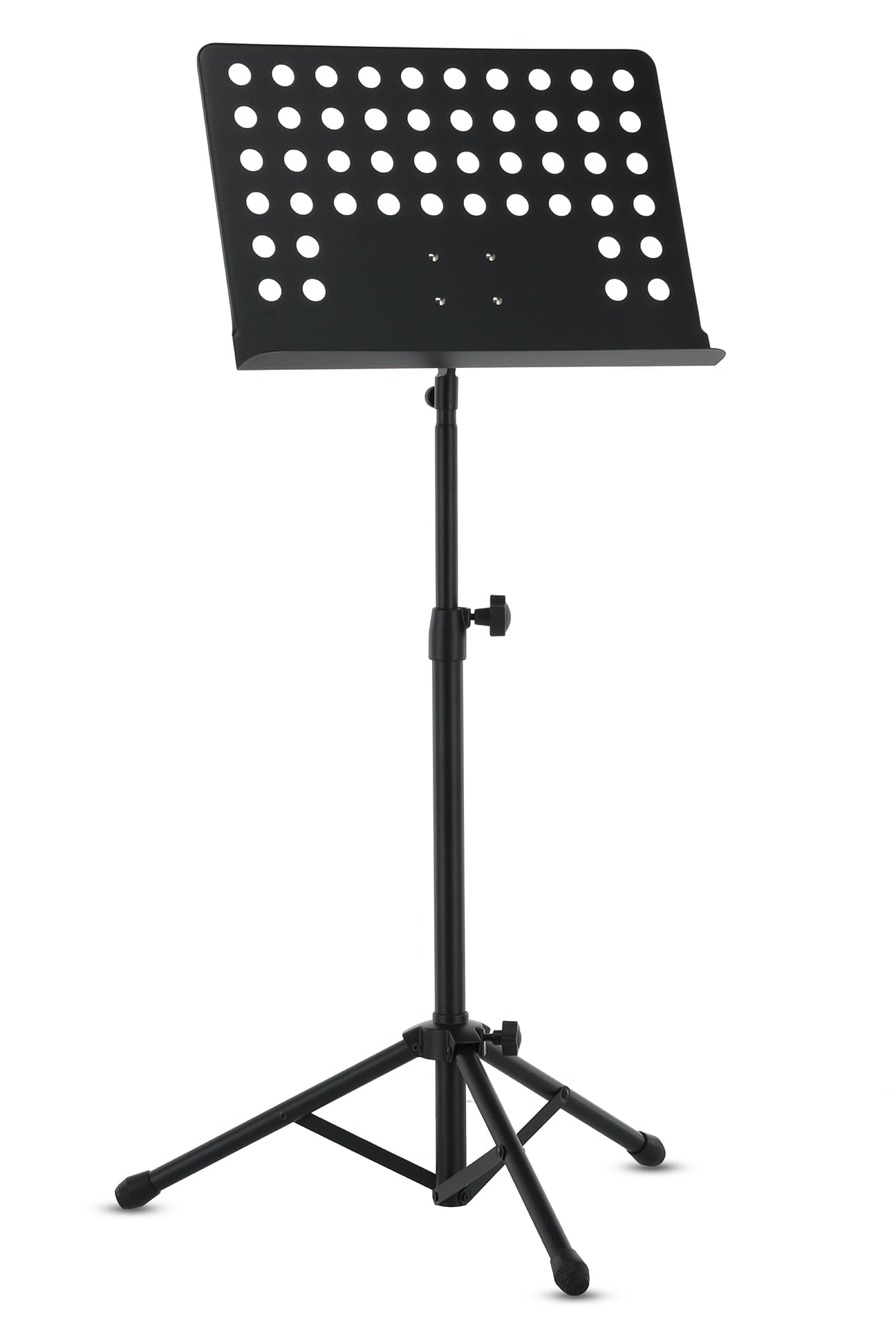 GEWA Orchestra Music Stand - Metal - Foldable - Perforated and Removable Plate - Cast Base - Prism Joint - Height 68-118 cm - Weight 3.8 kg - Black
