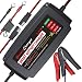 BMK 12V 5A Smart Battery Charger Portable Battery Maintainer with Detachable Alligator Rings Clips Fast Charging Waterproof Trickle Charger for Car Boat Lawn Mower Marine Sealed Lead Acid Battery