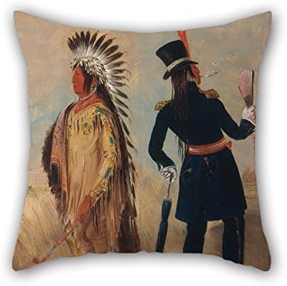 Oil Painting George Catlin - Wi-j?n-jon, Pigeon's Egg Head (The Light) Going To And Returning From Washington Pillow Shams 20 X 20 Inches / 50 By 50 Cm Best Choice For Floor Couch Adults Lover Ba