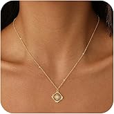 Nancomy Gold Pendant Necklaces for Women 14K Gold Plated Coin Pendant Dainty Cubic Zirconia Choker Necklace for Women Jewelry Gift