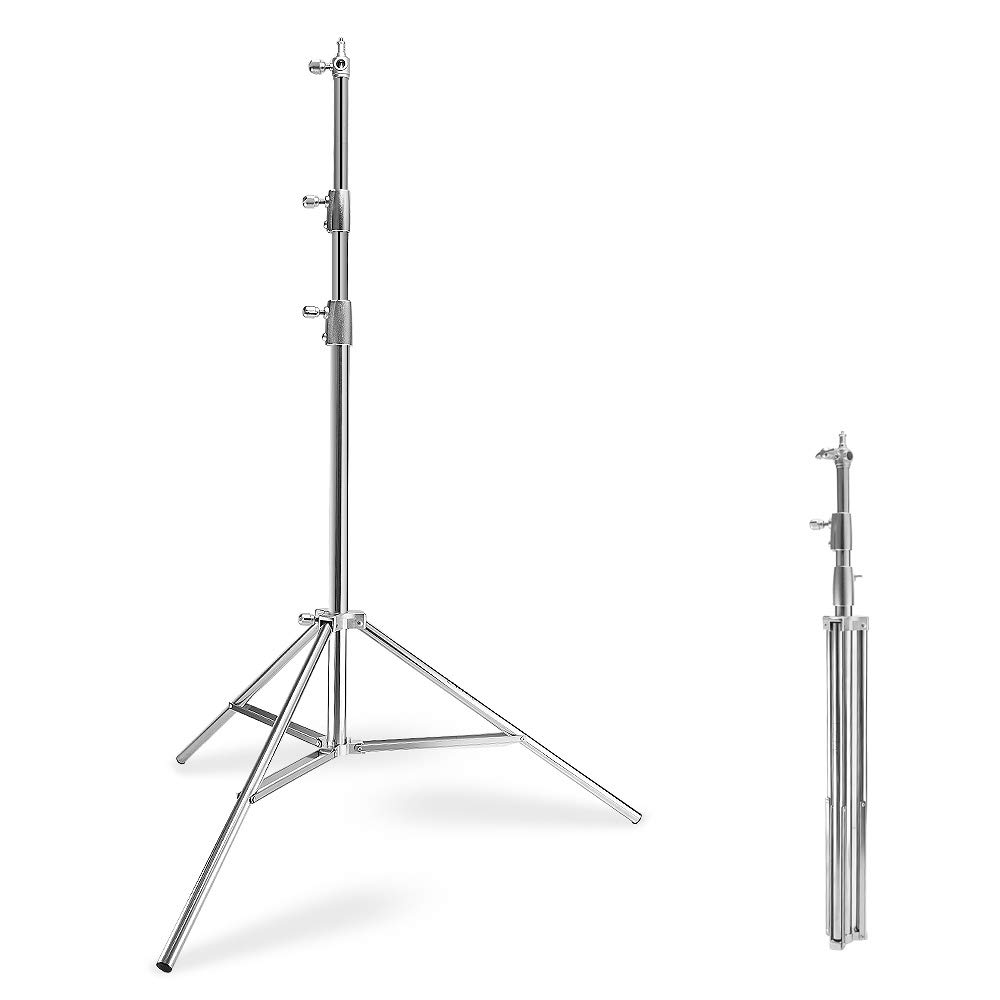 LAOFAS Stainless Steel Light Stand 9.18ft, Spring Cushioned, Supports up to 17lb, Adjustable Photo Video Lighting Stand, for Aputure 120D II 300D II Godox SL-60W SL-150W FV150 FV200 AD300PRO AD400PRO