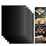 Accmor Grill Mat, 100% Non-stick BBQ Grill & Baking Mats, PFOA Free, Reusable and Easy to Clean - Works on Gas, Charcoal, Electric Grill and More (15.75 x 13inch, Black)