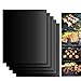 Accmor Grill Mat, 100% Non-stick BBQ Grill & Baking Mats, PFOA Free, Reusable and Easy to Clean - Works on Gas, Charcoal, Electric Grill and More (15.75 x 13inch, Black)