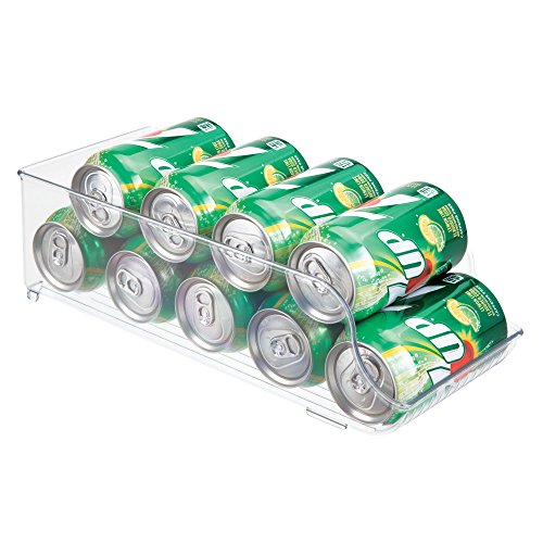 mDesign Refrigerator Soda Can Holder Organizer - Pack of 2, Clear