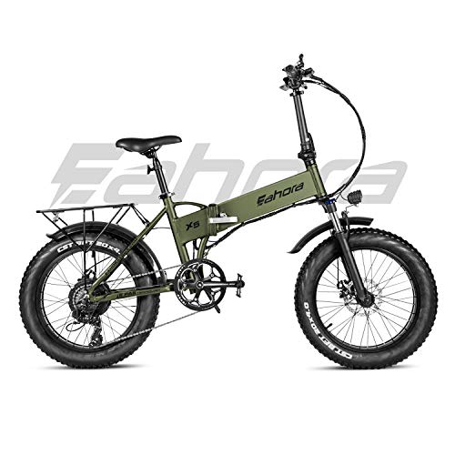 eAhora X5 Pro 500W Fat Tire Folding Electric Bike for Adults Dual Disc