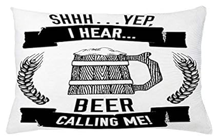 Amazon Com Man Cave Throw Pillow Cushion Cover I Hear Beer