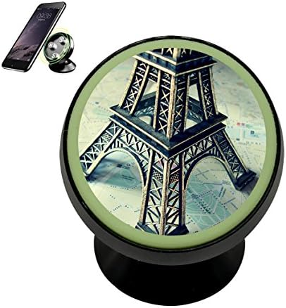 Eiffel Tower 3D Printing Magnetic Phone Car Mount Holder for iPhone 360 Rotation Noctilucent Function,Black