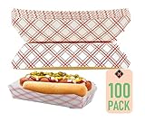 Mr. Miracle 7 Inch Paper Hot Dog Tray in Red White