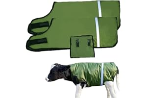 YAXSHIMU Calf Warm Clothes Calf Saver Coat Blanket for Keep Cow Warmming Thickened Belly Protection Windproof Large Size Green,2PCS