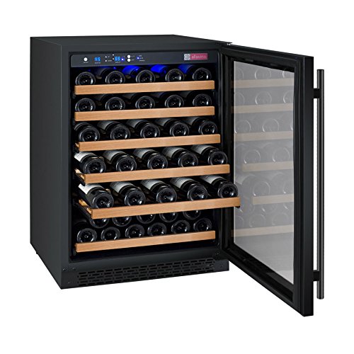 Allavino VSWR56-1BWRN 56 Bottle Single Zone Wine Refrigerator with Black Door & Right Hinge