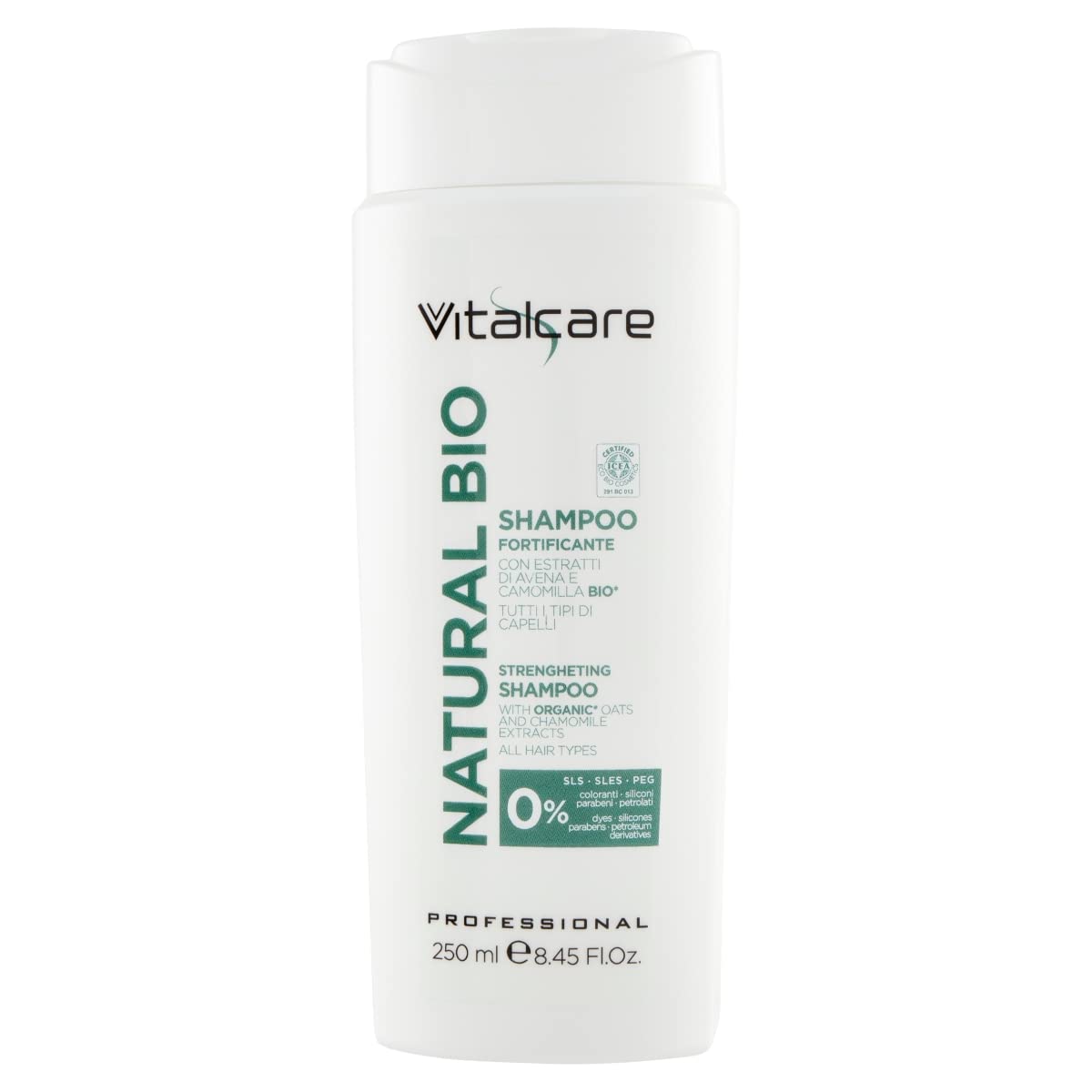 Vitalcare | Natural Bio - Fortifying Hair Shampoo, with Oat and Chamomile Extracts, Shampoo for All Hair Types, 250 ml