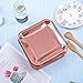Aneco 60 Pack 7 Inches Rose Gold Foil Paper Plates Disposable Square Plates for Anniversary, Wedding, Birthday Party Supplies (7 inch)