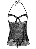 Dlsave Cup Less Lingerie Sets Sexy Lace Mesh Slutty Babydoll Bow Lingerie For Women