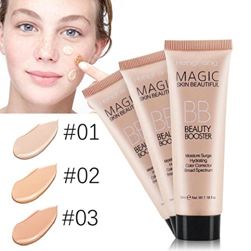 Liquid Foundation Concealer BB Cream ,Wondere Concealer/Isolation/Whitening/Bright Lasting Blemish Balm Coverage Makeup Base ... (02)