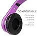 BestGot Wired Kids Headphones for Kids Boys Adult with Microphone in-line Volume Included Cloth Bag Foldable Headset with 3.5mm Plug Removable Cord (Black/Pink)