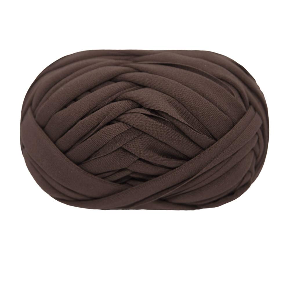 T-Shirt Yarn Knitting Fabric Crochet Fabric for Summer Hand DIY Bag Cover Pillow Crochet Projects 100g (#24 Dark Brown)