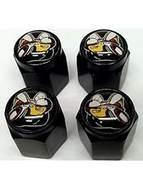 4 Dodge Hemi Scat Pack Valve Stem Caps (Black - Modern Black)