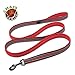 Chai's Choice Padded Outdoor Leash Medium (Red) | Comfortable & Stylish Soft Padded Handle | Quick Release Metal Snap Hook | 3M Reflective Stripes