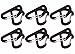 Mini Skater Brand Aluminum Alloy Spring Clip Metal Buckle, D Shaped, Flat Style, 12Pcs/Pack (Black)