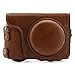 MegaGear MG1436 Panasonic Lumix DC-ZS200, TZ200 Ever Ready Genuine Leather Camera Case and Strap - Brown