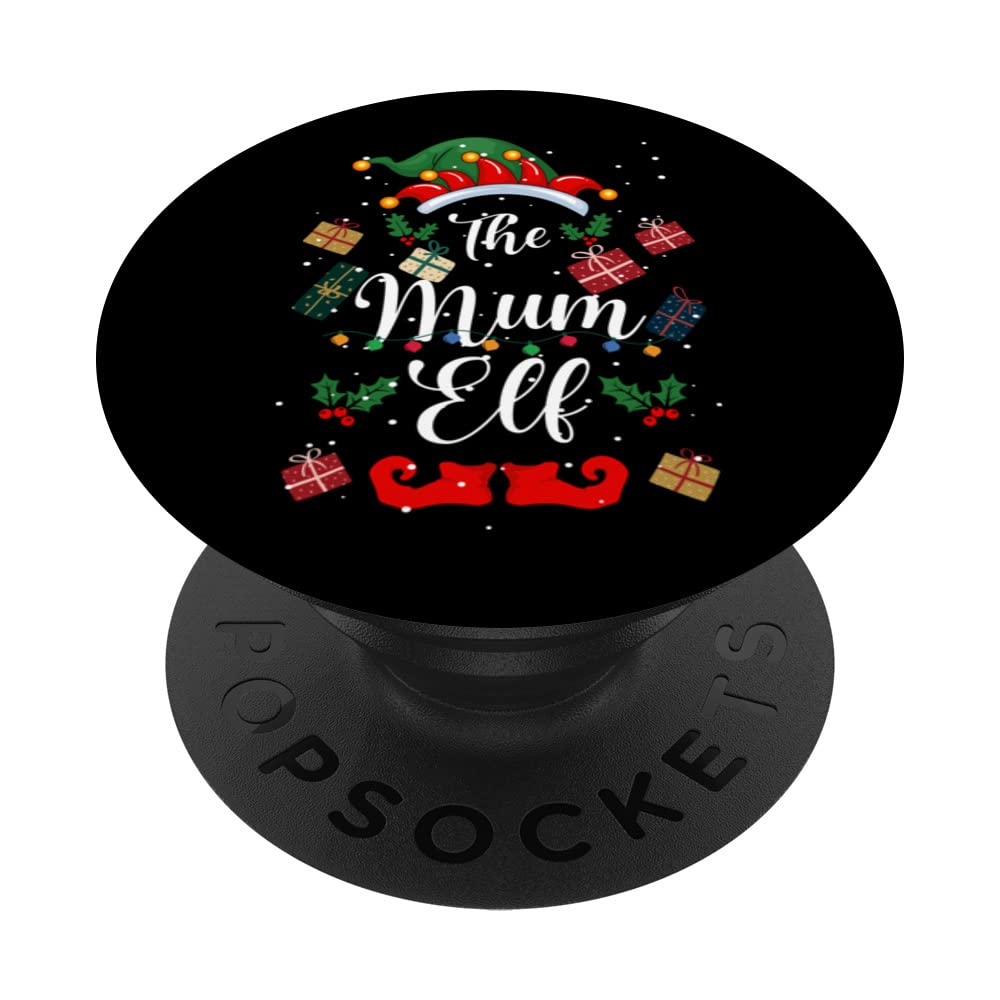 Mum Elf Matching Family Group Christmas Pajama PopSockets Swappable PopGrip