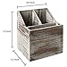 MyGift 3 Compartment Rustic Torched Wood 2-in-One Flatware and Napkin Holder, Countertop Wooden Kitchen Utensil Caddy for Silverware Cutlery Paper Napkins