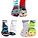 Best Buds Mismatched Socks Kids Box - T-Rex and Triceratops Dinosaurs, Ghost and Skeleton (Glow in the Dark), Lion and Zebra Ages 4-8
