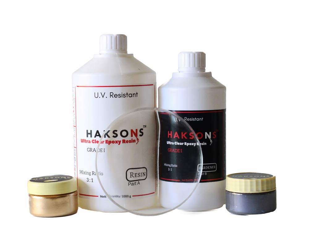 Haksons Ultra Clear Grade 1 Epoxy Resin And Hardener, 650 gms with 2