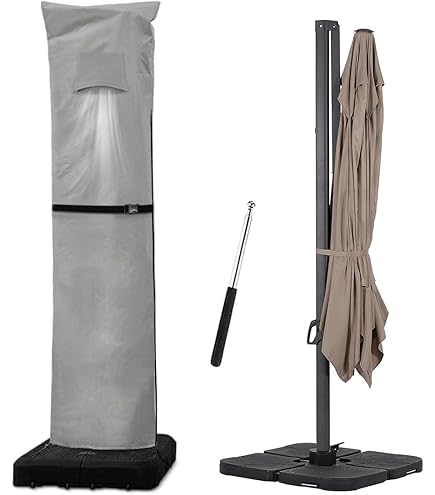 Amazon.com : Patio Umbrella Cover for 9ft to 13ft Outdoor Umbrella, 600D  Waterproof UV Resistant Cantilever Umbrella Cover with Zipper and Rod :  Patio, Lawn & Garden