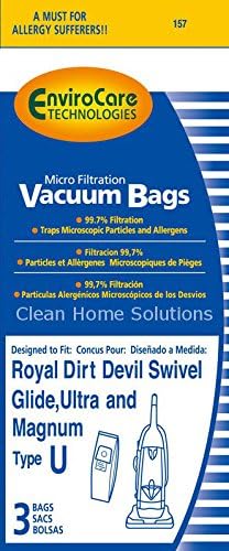 Dirt Devil Royal Type U Micro Filtration Vacuum Cleaner 3 pack of Bags Style U