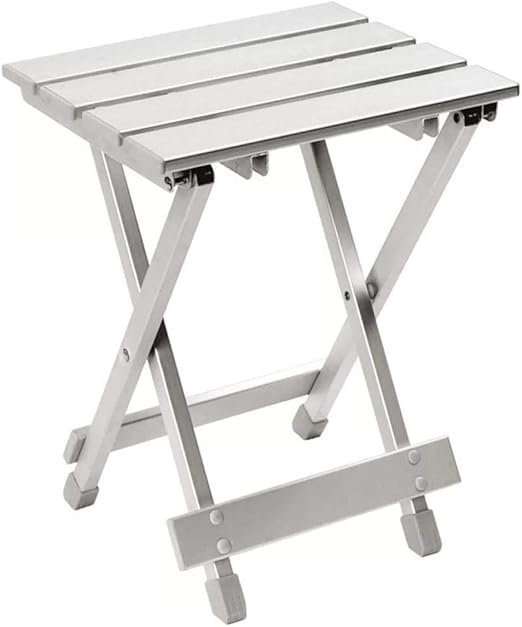 Outdoor Essentials Small Garden Side Table Folding Fold Up Aluminium Stool For Camping Or Picnic Amazon Co Uk Garden Outdoors