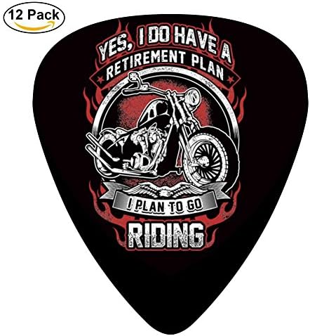 Biker Square Grande Celluloid Guitar Picks 12 Pack Includes Thin,Medium,Heavy Gauges For Electric Acoustic Guitar