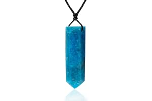 Runyangshi Healing Crystal Pendants, Single Pointed Natural Crystal Quartz Necklace 6 Faceted Chakra Crystal Wand Stone Reiki Energy