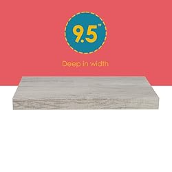 Home Basics Floating Wall Shelf Washed Grey